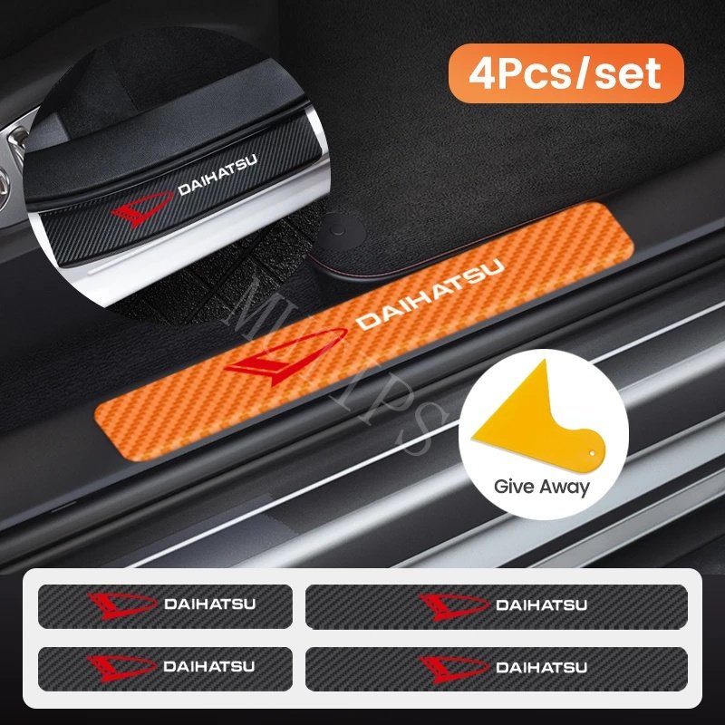 9Pcs Daihatsu Car Carbon Fiber Door Sill Protection Scratch Resistant Stickers For Ayla Ceria Classy Taft Rocky Taruna Sigra Xenia