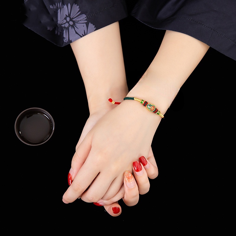 Goldkingdom Aksesoris Perhiasan Fashion Ready Stock Tetes Lem, Enameling, Bagua Labu, Transfer Beads, Fulu Jishun Diy Gelang Untuk Pria Dan Wanita.