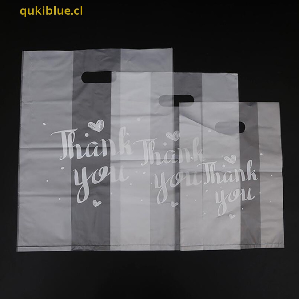 Qukiblue 50pcs Thank You Kantong Plastik Permen Bingkisan Shopping Bag Wedding Wrapping Bag cl