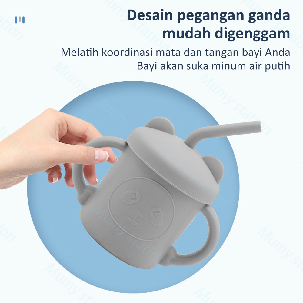 Mumystation Gelas Silicon Bayi Bpa Free Training Cup Bayi Anti Tumpah Tempat Minum Bayi Gelas Minum Sedotan Anak