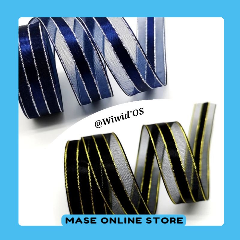 

MST (1 meter) PITA ORGANDI HIAS SATIN DAN BENANG EMAS 1,3 cm MASESTORE