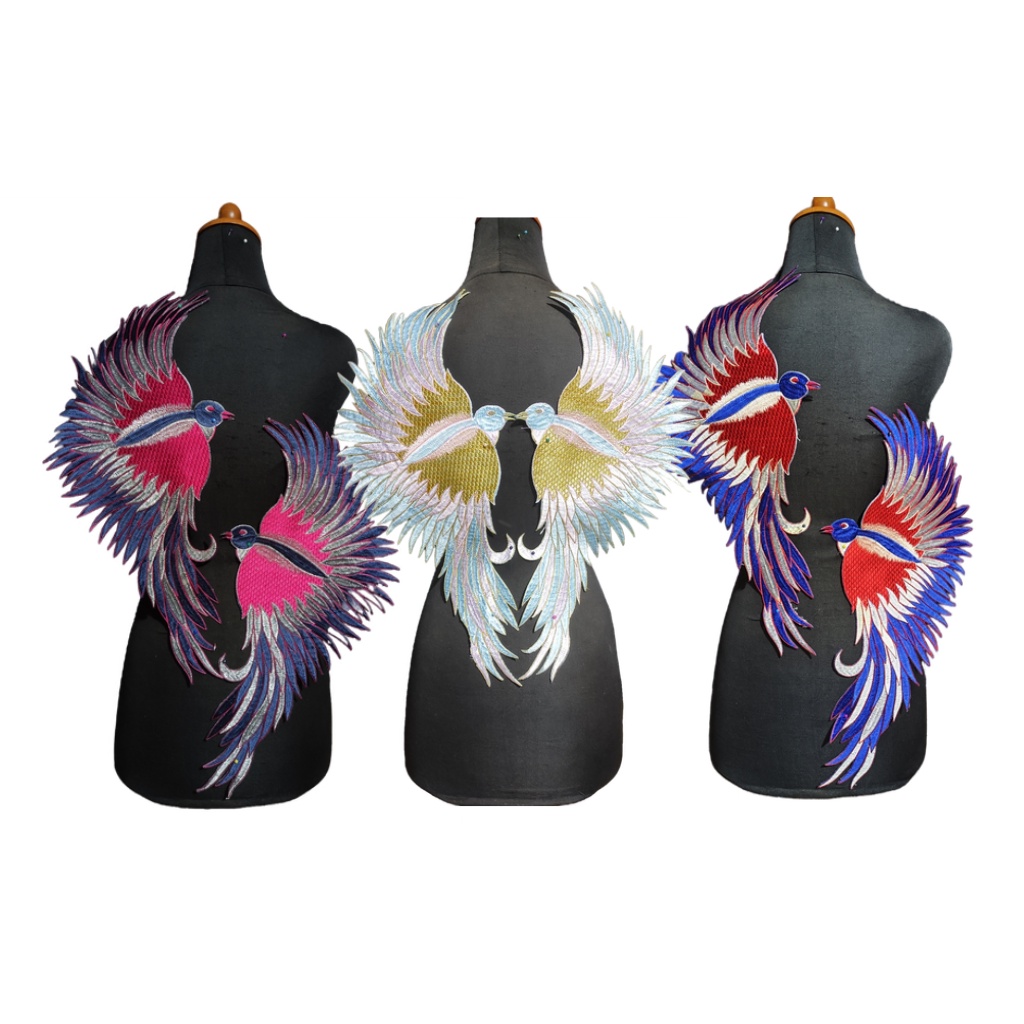 RENDA BORDIR MOTIF SEPASANG BURUNG MERPATI