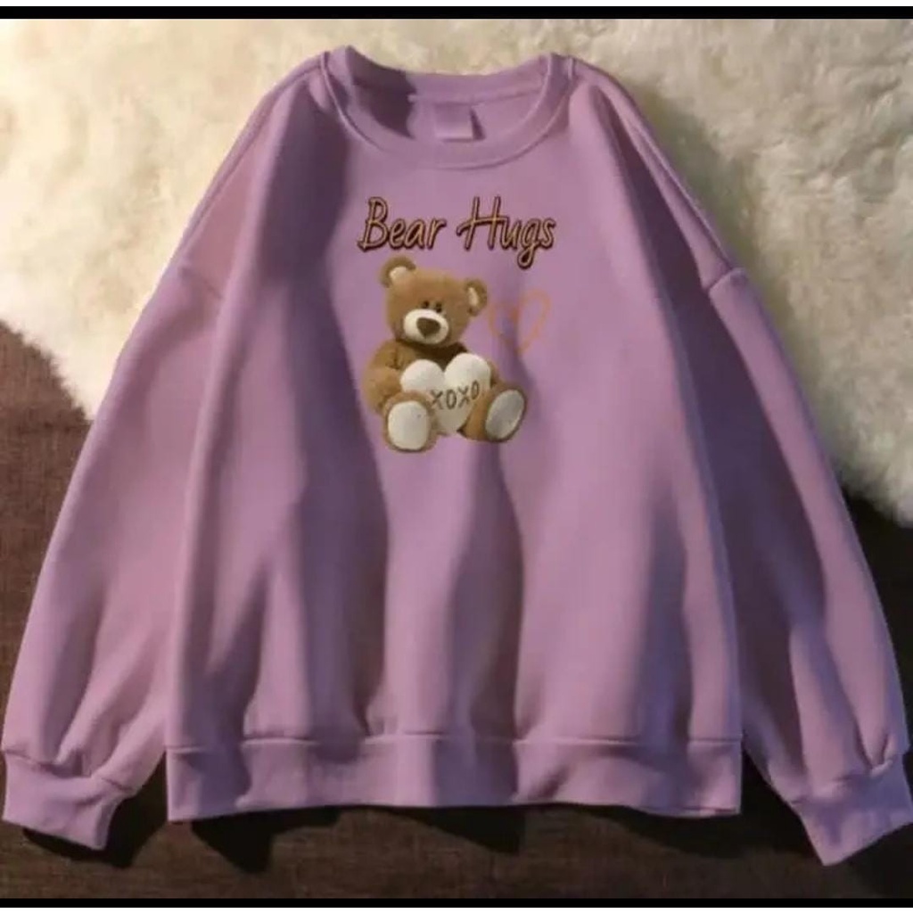 BEFAST - ZEC Sweater HUGGI FLEECE / Sweater Oversize Bear Hugs / Sweater Anti Angin Wanita