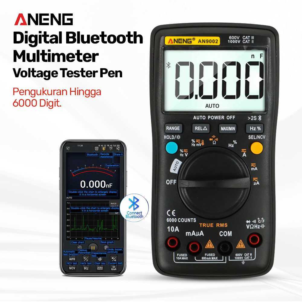 (BISA COD) FTIHSHP ANENG Digital Bluetooth Multimeter Voltage Tester - AN9002