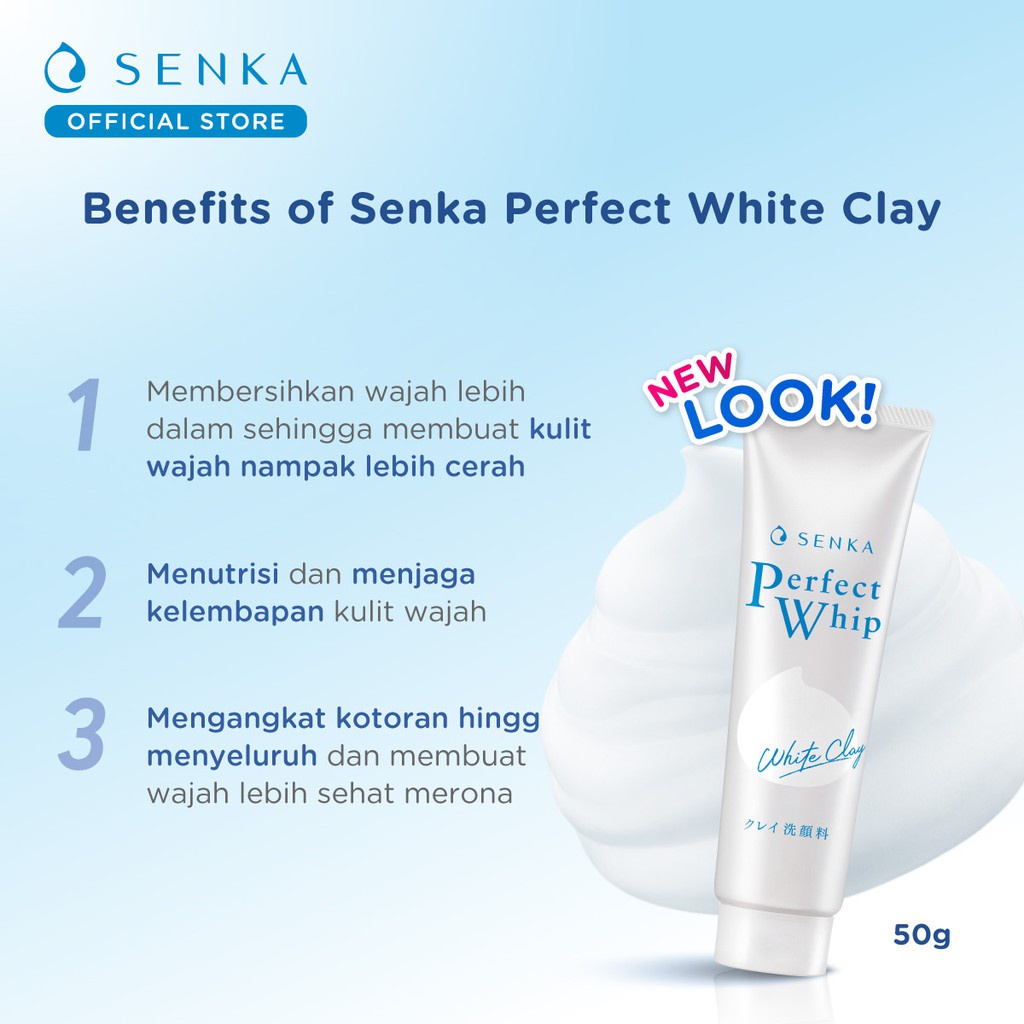 SENKA - Perfect White Clay Facial Foam From Japan 50g - Untuk Mengangkat Komedo &amp; Cerah