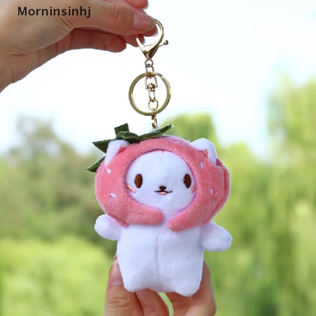 Mornin 1pc Panda Kecil Mewah Taiyaki Ikan Lucu Gantungan Kunci Mainan Lembut Plushie Keychain id