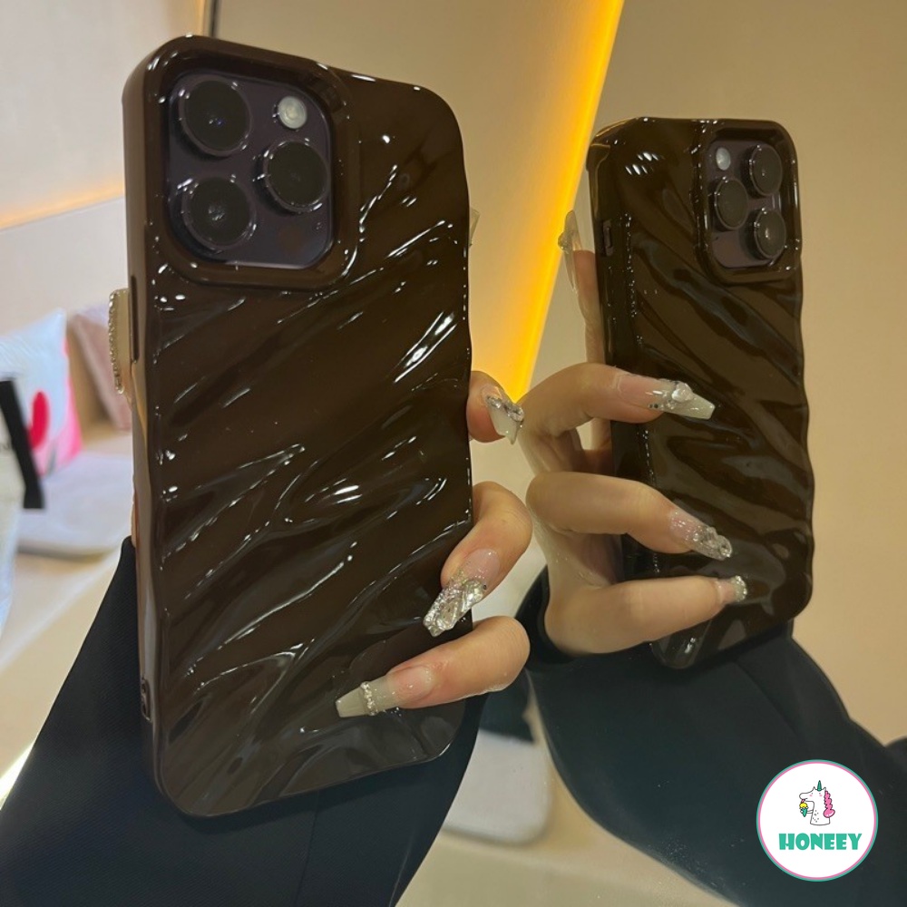 Casing Ponsel Model Lipit Gelombang Warna Solid Mewah Untuk Apple IPhone 14 Pro 11 13 12 14 Pro Max XR Perlindungan Penutup Belakang Shell