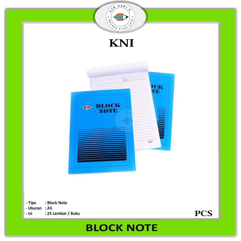 

KNI - Block Note A5 / Buku Seminar - 25 Buku - Pack