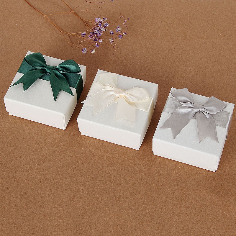 Ring Box Tempat Cincin Sepasang Cute Bow Packing Box Tempat Gelang Anting Jewlery Paket Box