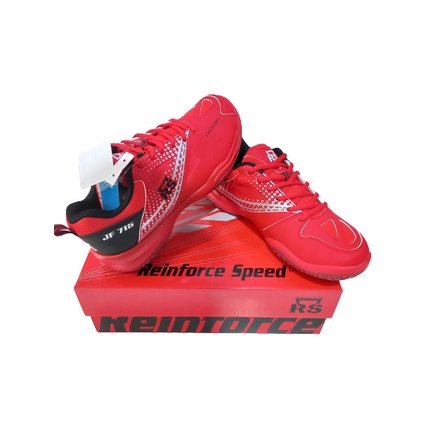 {MentariStore} RS Jeffer RS JF Sepatu Bulutangkis Sepatu Badminton - 715 Red Silver 43 Diskon