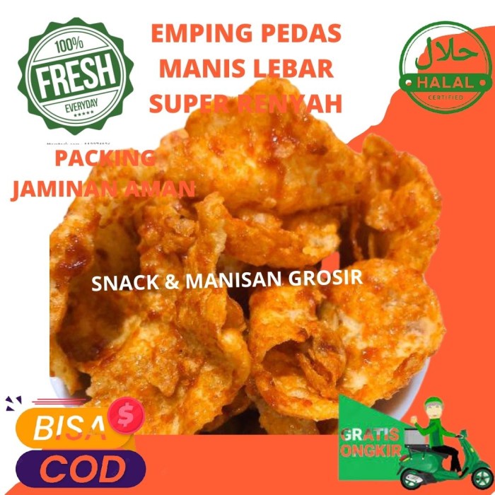 

Ready-bisa Cod emping pedas manis besar 1000 gram