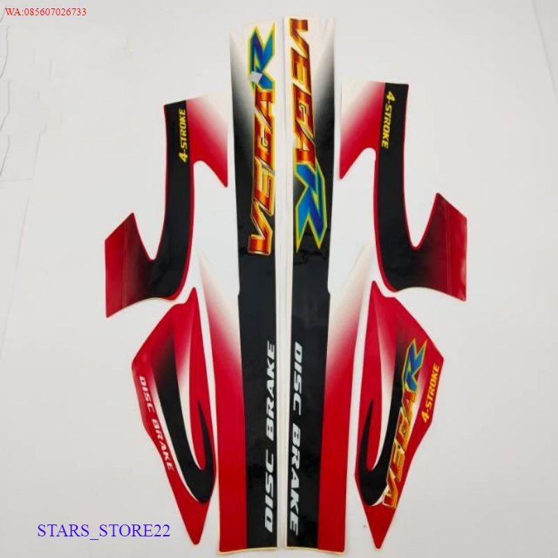 (ORI) striping sticker lis body yamaha vega r lama old thn 2002 2003 merah putih Stiker motor KUALIT