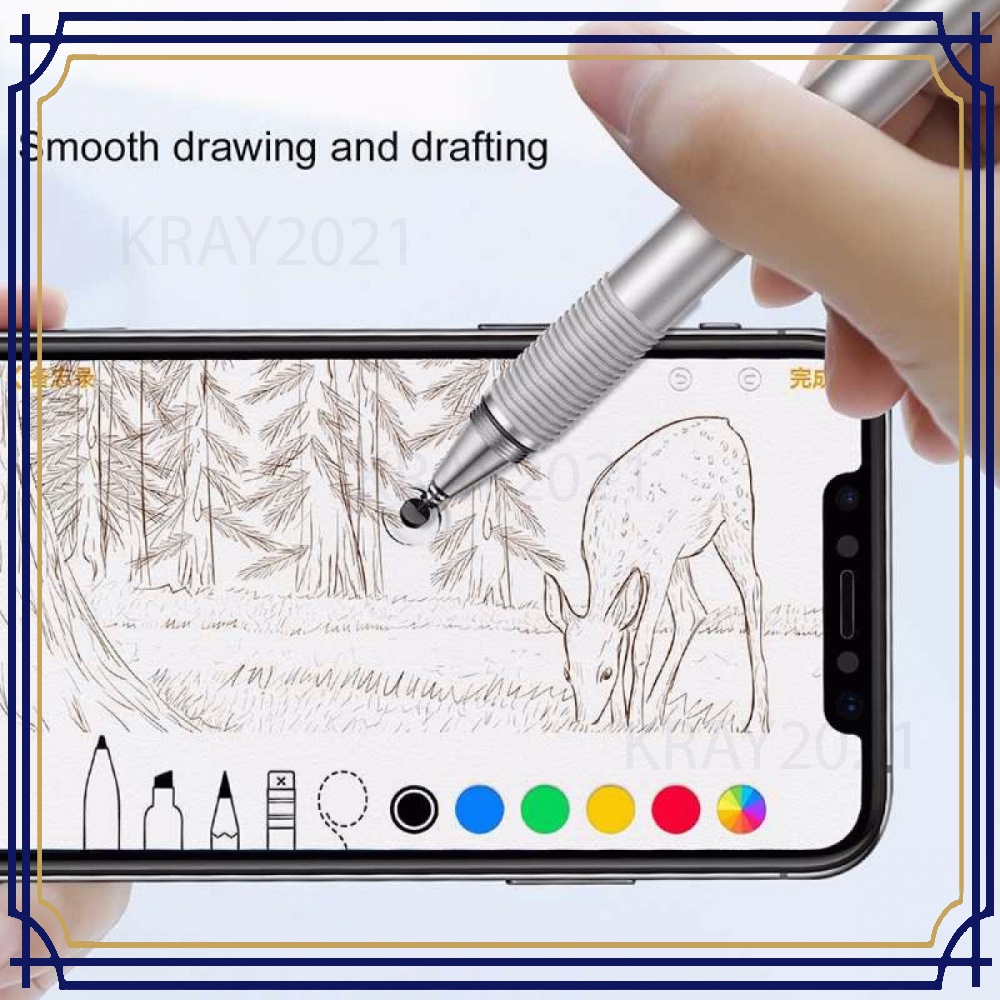 2 in 1 Capacitive Touch Screen Stylus Pen Aluminium -SP155