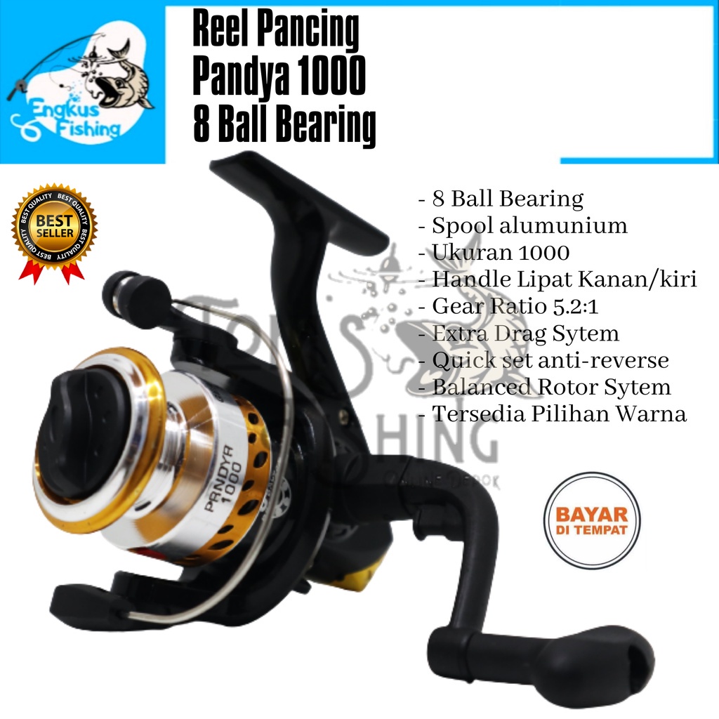 Reel Pancing Pandya 1000 (8 Bearing) Spool Alumunium Murah - Engkus Fishing