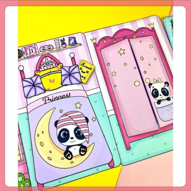 CAT01 PRINCESS DOLL Quiet Book PRINCESS HOUSE PAPER DOLL ANAK MAINAN EDUKASI New Arrial **