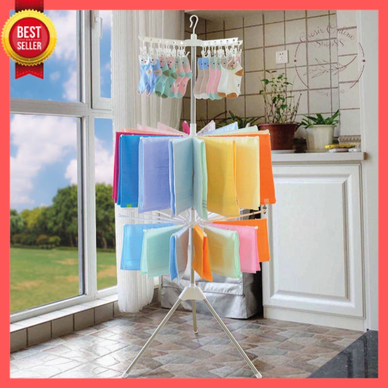 GOS -Z115- Foldable Clothes Drying Airer Rak jemuran lipat /jemuran menara 3 tingkat