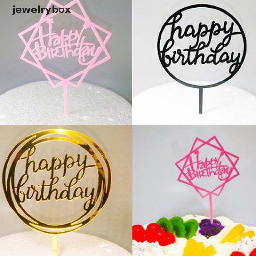 [jewelrybox] 10pcs Akrilik Hand wrig Happy Birthday Cake Topper Dessert Dekorasi Pesta Butik