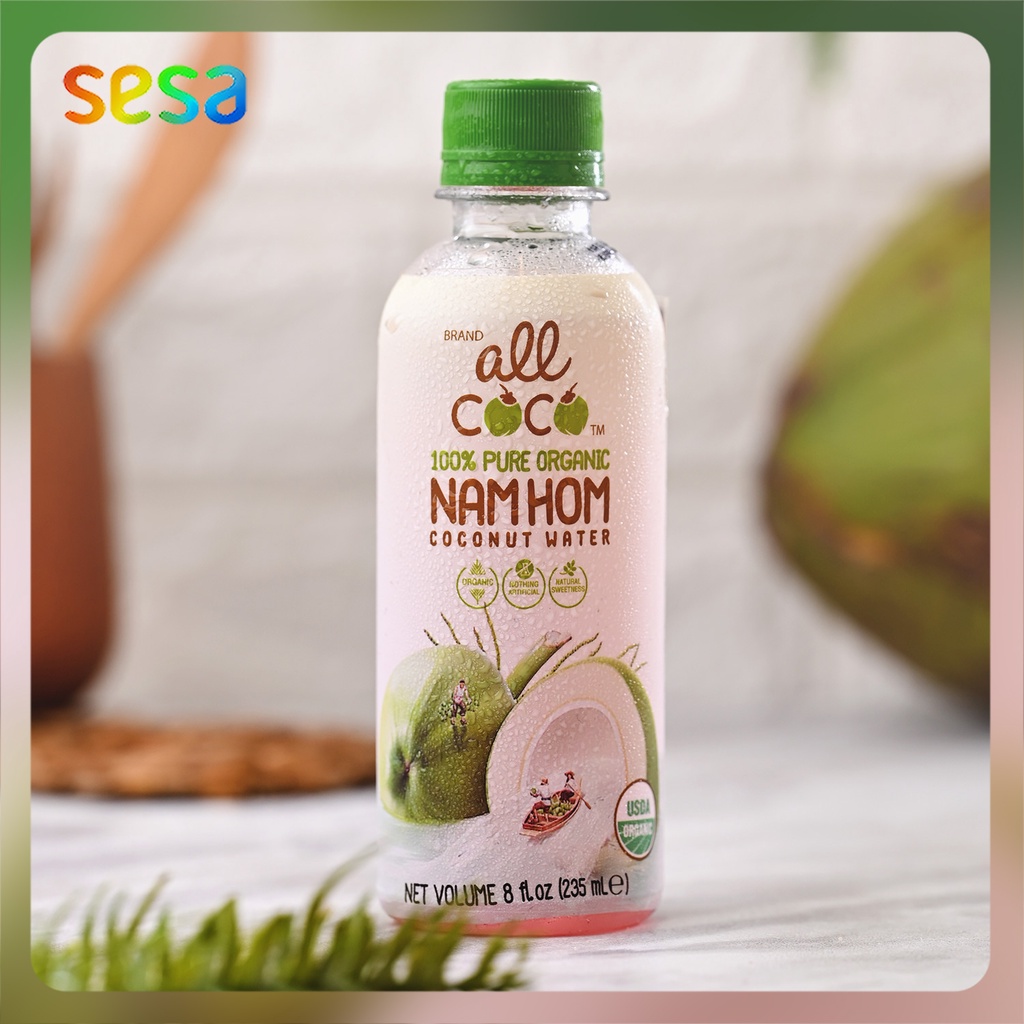 

All Coco - Nam Hom Organic Coconut Water 235 ml | Air Kelapa Murni