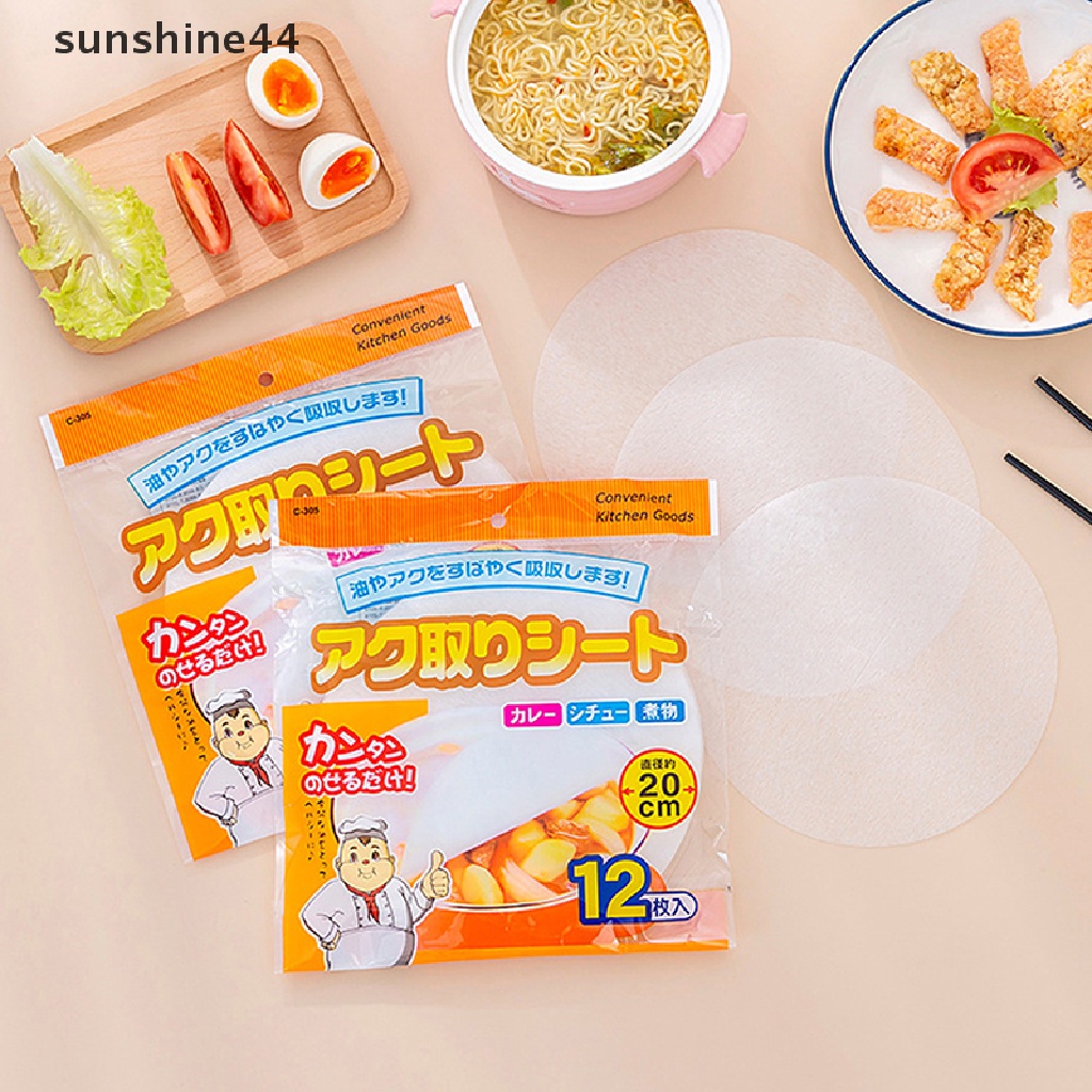 Sunshine 12/24Pcs Kertas Penyerap Minyak Sup Makanan Blotg Oil Health Filter Paper ID