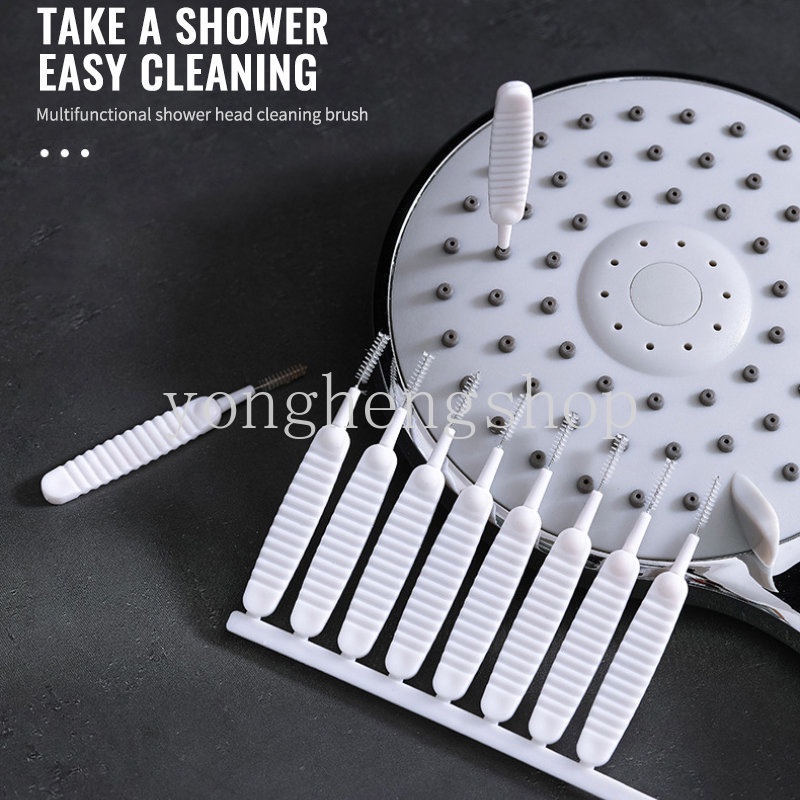 10pcs/set Shower Head Cleaning Brush Multifunctinal Sikat Anti Sumbat Keyboard Keran Air Telepon Lubang Pori Gap Alat Pembersih Sikat Mini Kamar Mandi Supply