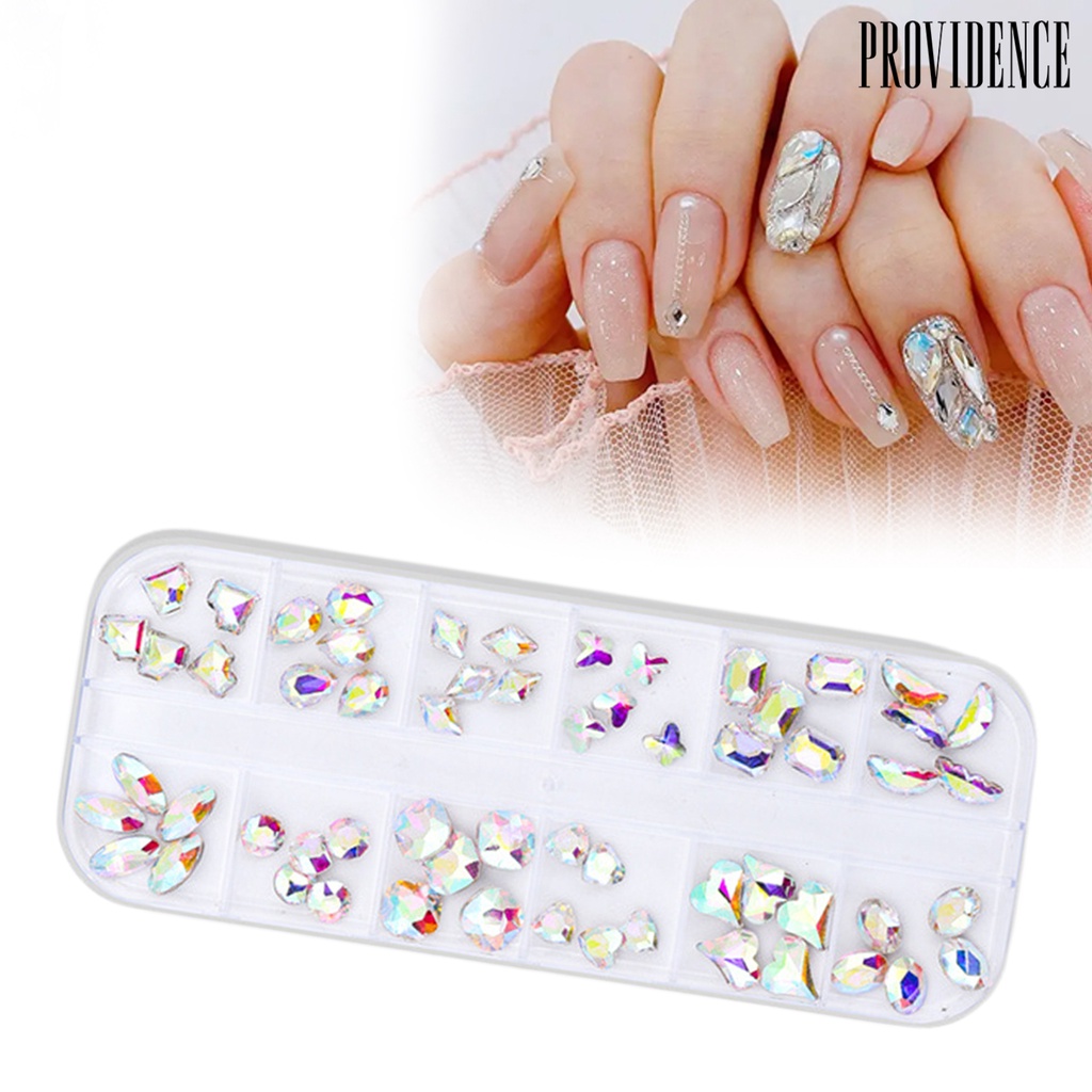 Providence 1kotak Manicure Decor Tiga Dimensi Indah Halus Mudah Diterapkan Bersinar DIY Mini Tajam Kuku Bawah Berlian Imitasi Aksesoris Toko Manikur
