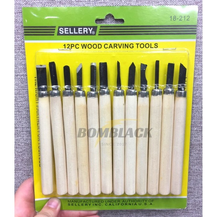 

Pisau Ukir Set 12pcs SELLERY Cukil Pahat Kayu Fondant Clay Hobby Knife