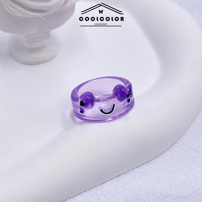 COD❤️Katak Resin Cincin Warna-warni Kepribadian Hewan Kartun Cincin Jari Lucu- cl