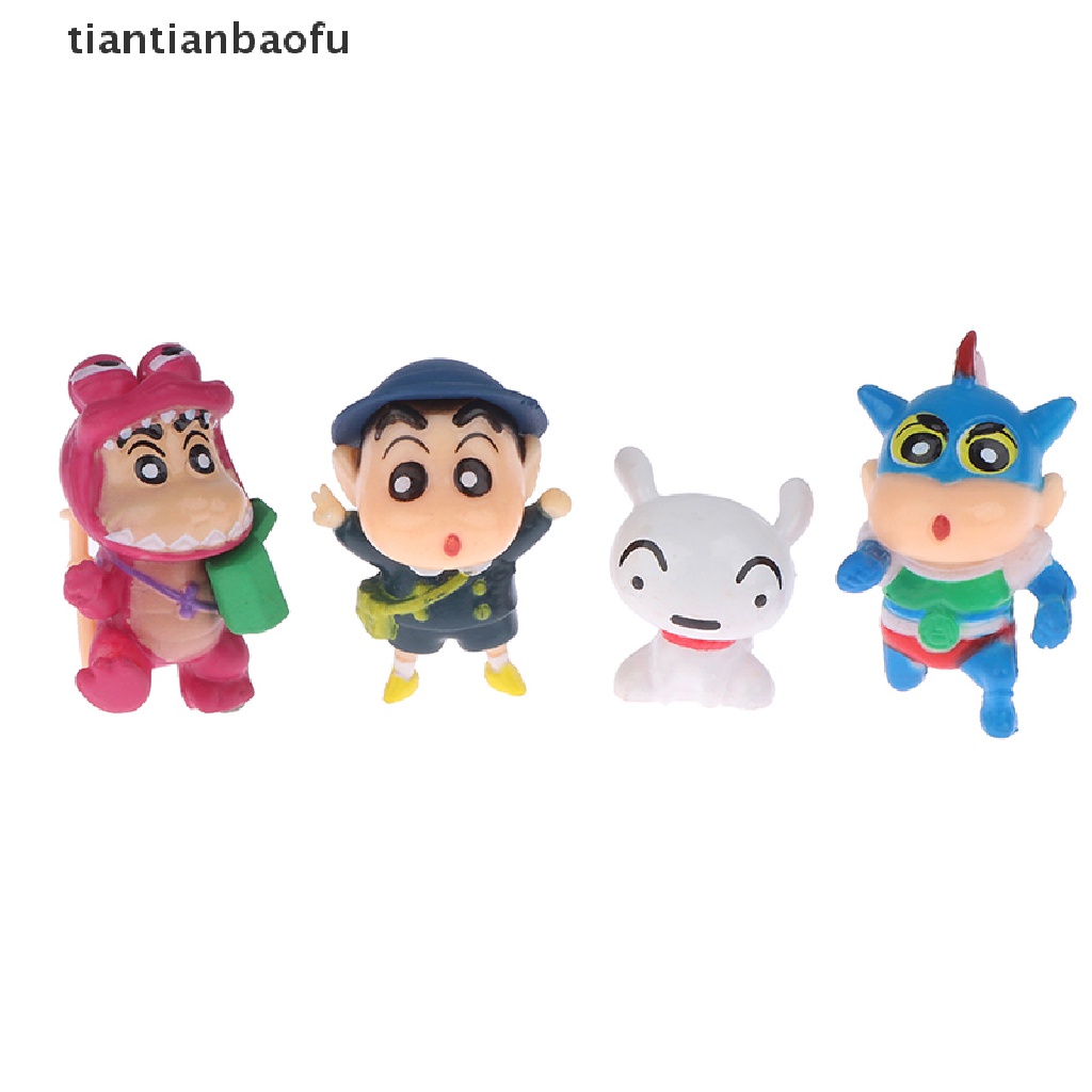 [tiantianbaofu] 8pcs Crayon Shin-Chan Boneka Tokoh Anime Lucu Model Desktop Ornamen Mobil Dekorasi Rumah Mainan Anak Rumah Boneka Boneka Mikro Landscape Ornamen Dekorasi Kue Insert Boutiqu