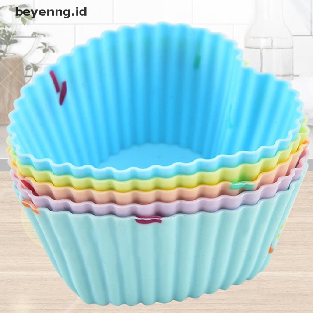 Beyen 1/5pcs Cetakan Muffin Cupcake Bentuk Hati Silikon Coklat Pastry Baking Tools ID