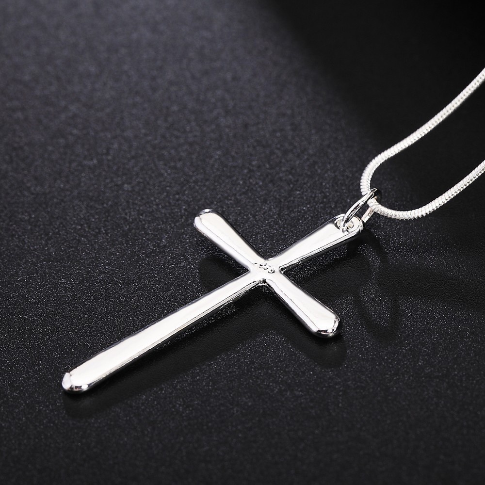 Goldkingdom Aksesoris Perhiasan Fashion Ready Stock AliExpress Fashion Versi Korea Dari Pabrik Perhiasan Pertama Populer Grosir Platinum Cross Alloy Kalung Generasi.