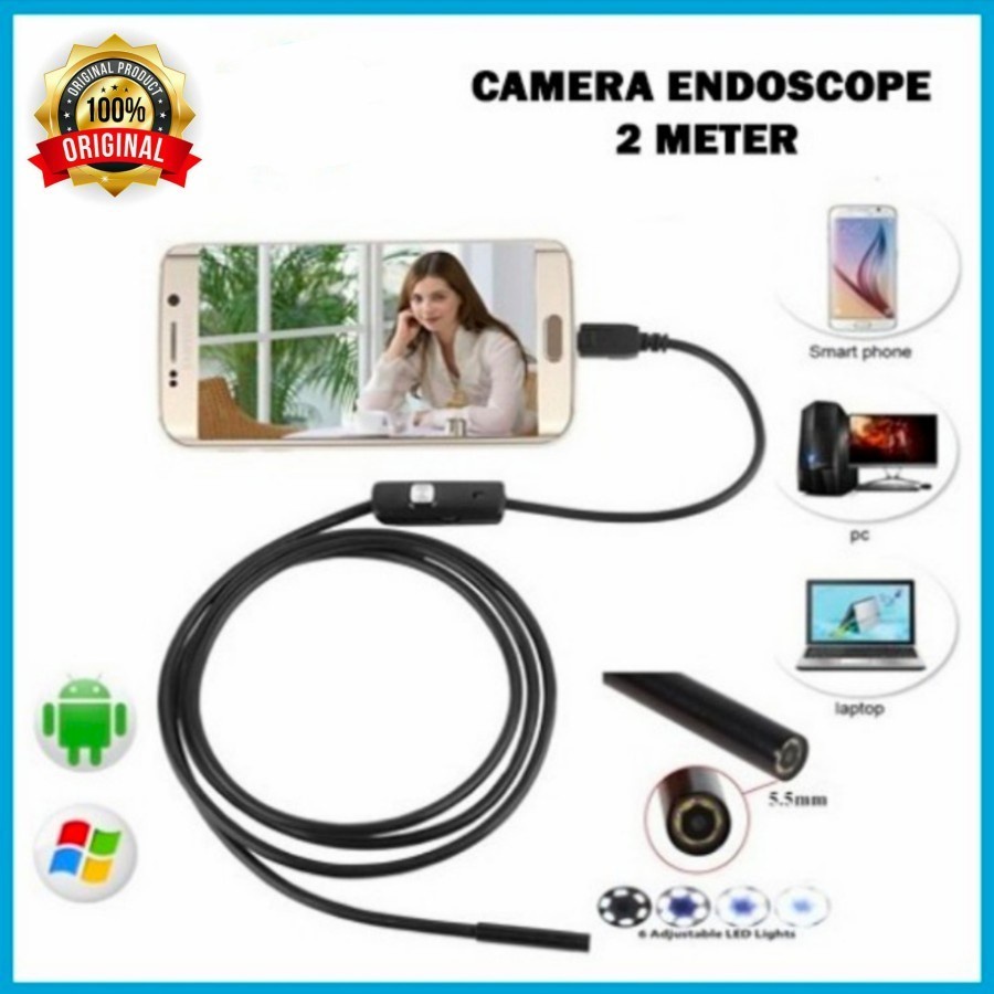 Android Camera Endoscope waterproof Kecil mini Kabel OTG 2m murah