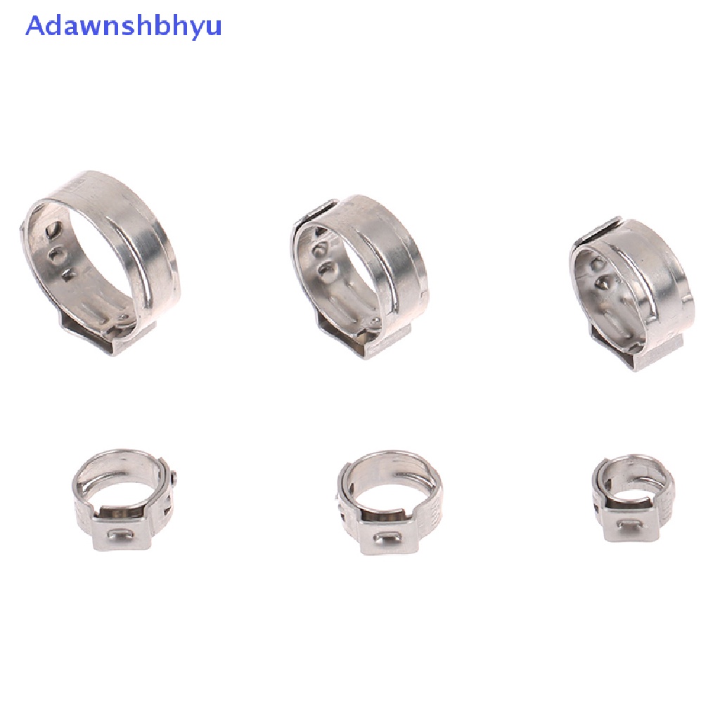 Adhyu 10Pcs Klem Selang Single Ear Stepless 304stainless Steel Hose Clamp Cincin Penjepit Cinch Untuk Sealing Hose Quick Release Clamp ID