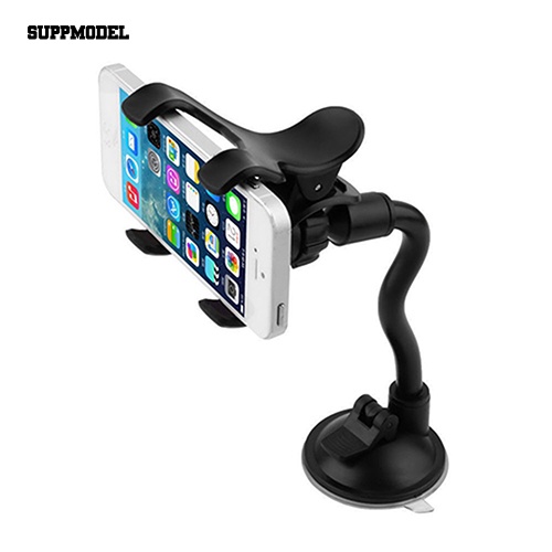 Suppmodel Universal Rotating Flexible Pipe Cell Phone Holder Mount Penghisap Kaca Depan Mobil Untuk GPS