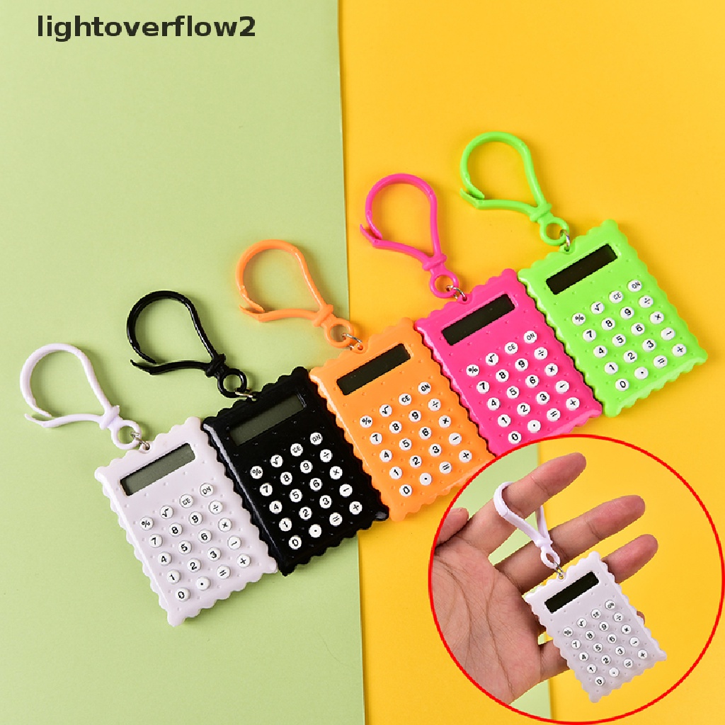 [lightoverflow2] Casing Plastik 8digis Elektronik Kalkulator Mini Gantungan Kunci Warna Random Pop [ID]