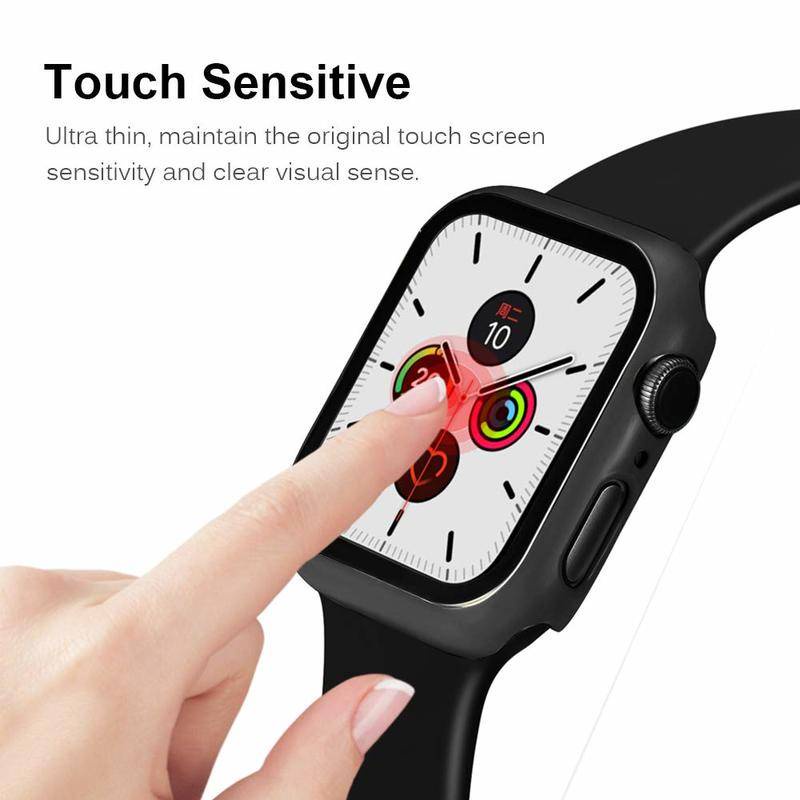 Kaca+tutup Untuk Apple Watch Serie8 7 6 5 4 3 2 1 SE Accessorie Screen Protector iWatch 45mm 44mm 41mm 42mm 40mm 38mm