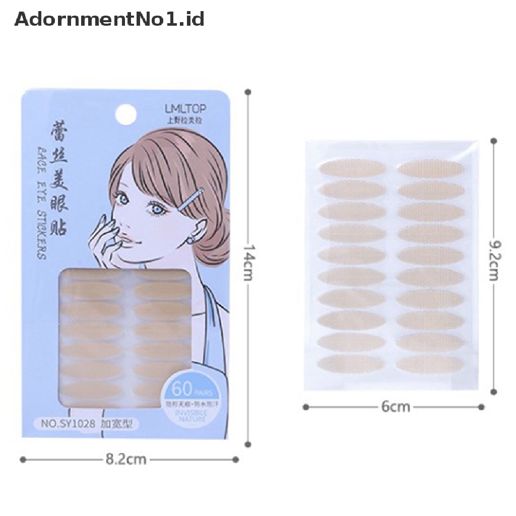 [AdornmentNo1] 60pcs Stiker Kelopak Mata Ganda Renda Mesh Beauty Eye Paste Untuk Anak Perempuan Mata Make Up [ID]