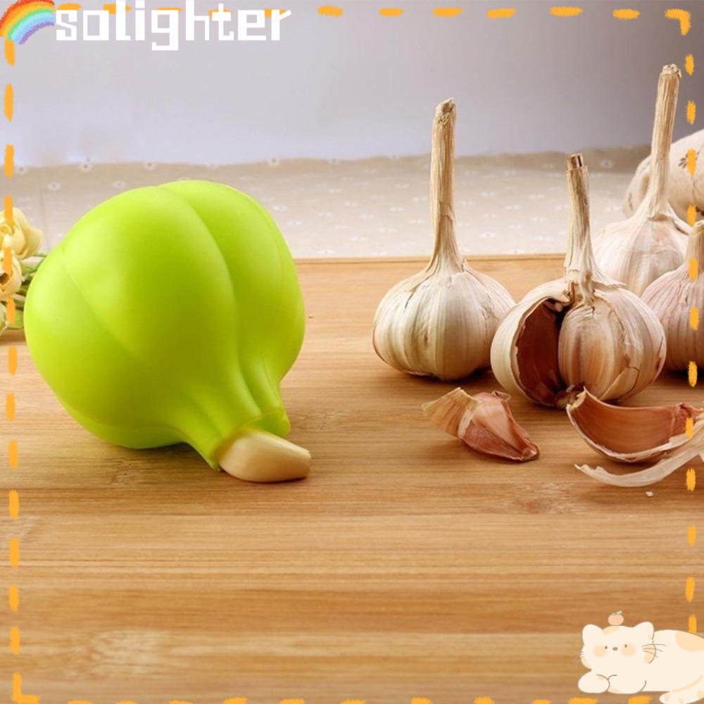 Solighter 2Pcs Garlic Peeler Hot Sale Alat Sayur Tabung Kupas Hijau