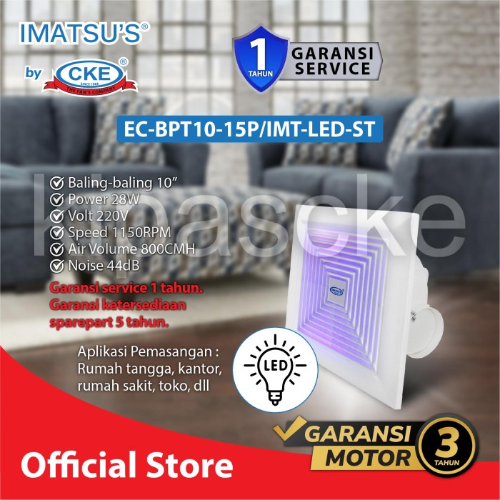 EXHAUST FAN / KIPAS PLAFON/ EXHAUST FAN PLAFON 10 INCH/Ceiling Exhaust IMATSU EC-BPT10-15P/IMT 10 In