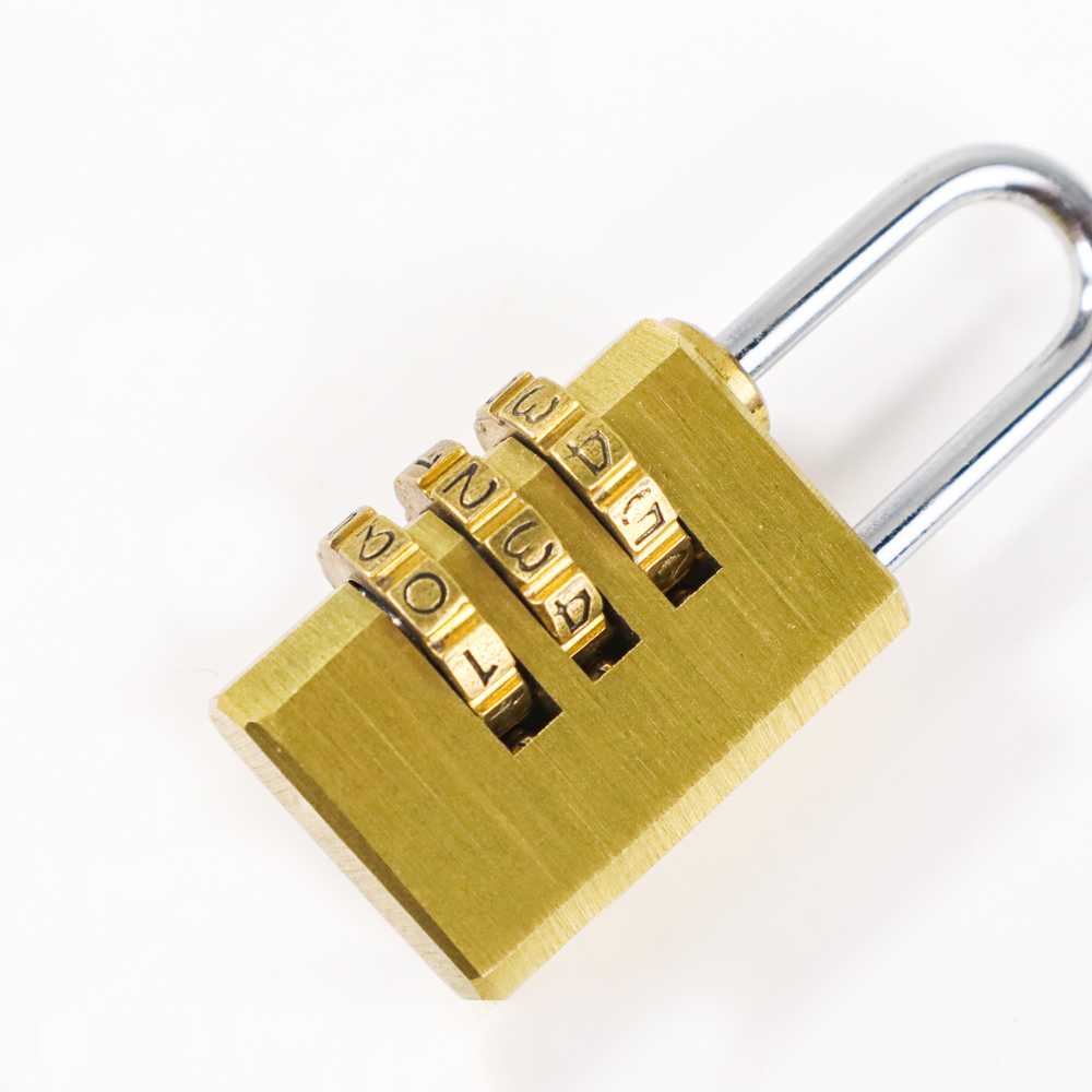 Gembok Koper Padlock 3 Digit Combination Gembok Pengaman Koper Solid Brass 21x53mm