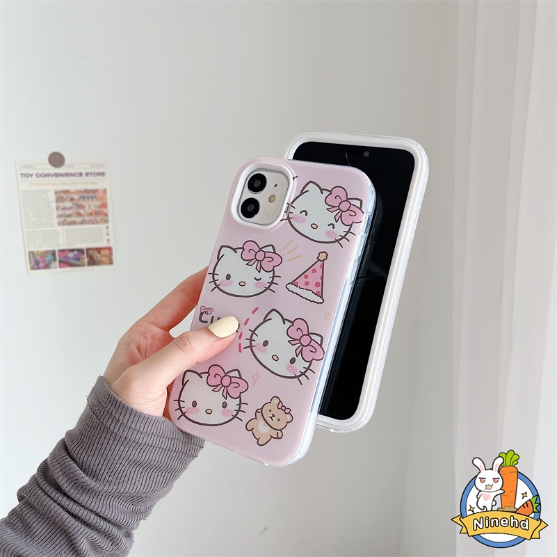 Redmi A1 A1+10C 10A 10 9 9A 9C 9T Note 11 11s 10 10s 9 9s Pro Xiaomi 11 Lite Poco X3 Pro NFC Kartun Kucing Anti Jatuh 3in1 Silikon Cair All-inclusive Shockproof Phone Case