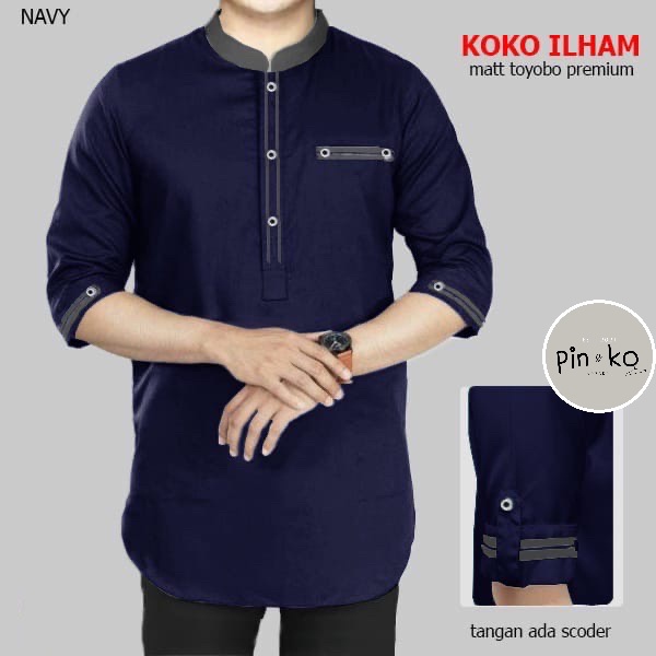 PIK - Koko Kurta Ilham L, XL/ Pakaian Muslim Pria/ Koko Kurta Pria/ Koko Pria Dewasa