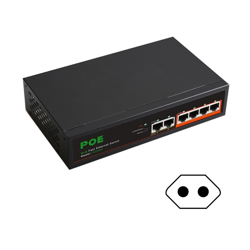 Zzz DIEWU 4100m+2-port Uplink POE Power Supply Switch Built-in Power 6-port POE Splitter Switcher Box Untuk Pantau