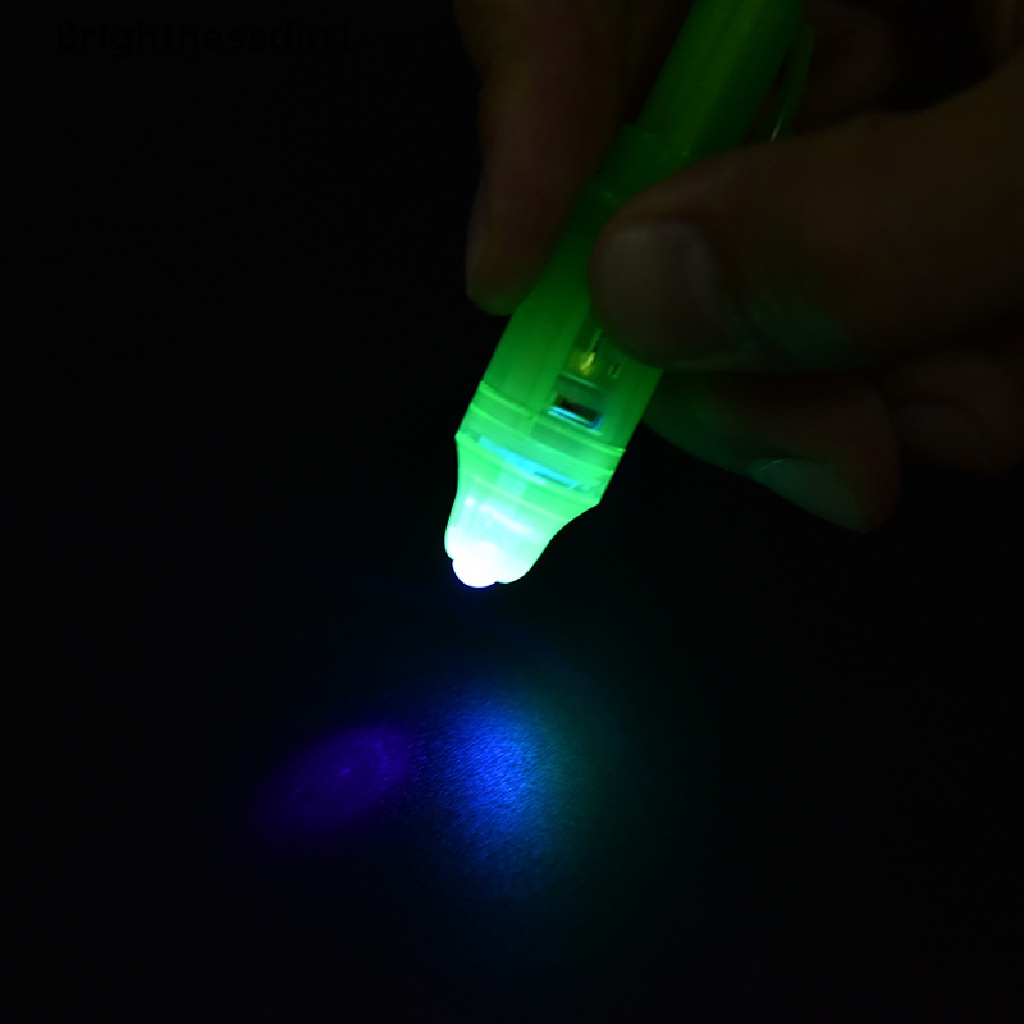 [Brightnessdin1] Pena Sinar UV Invisible Ink Security Marker Pen Dengan Ultra Violet LED Blacklight, Butik