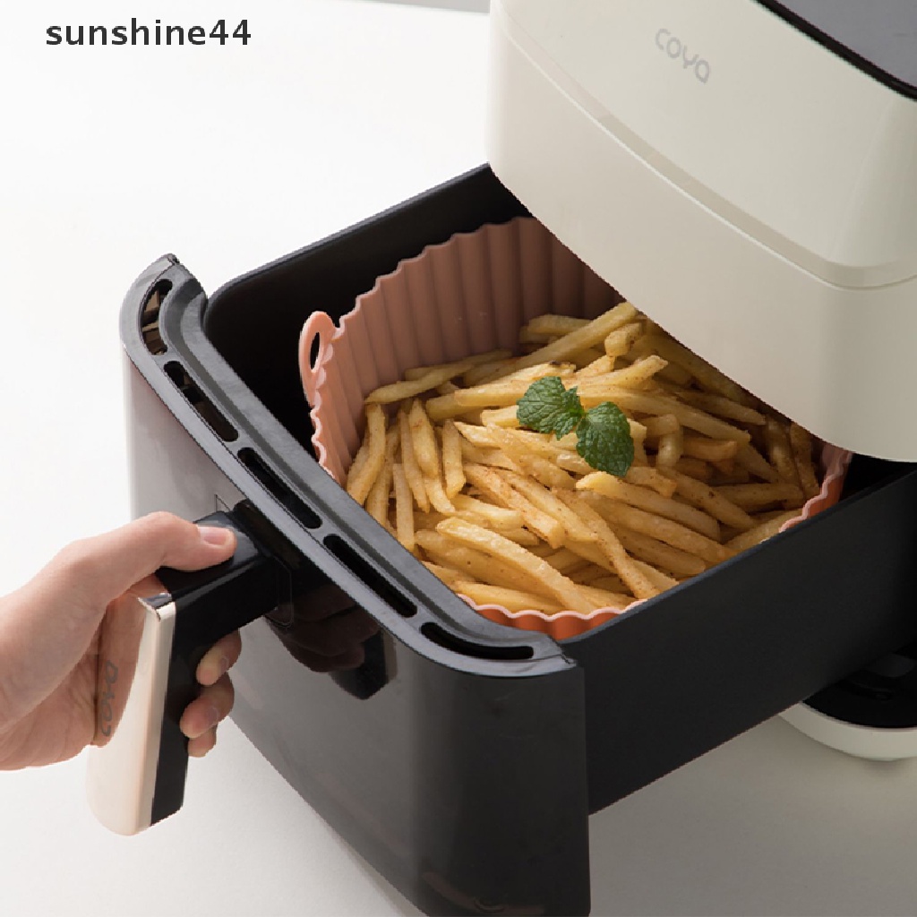Sunshine Silicone Air Fryer Pot Basket Liners Anti Lengket Aman Oven Baking Tray Aksesoris ID
