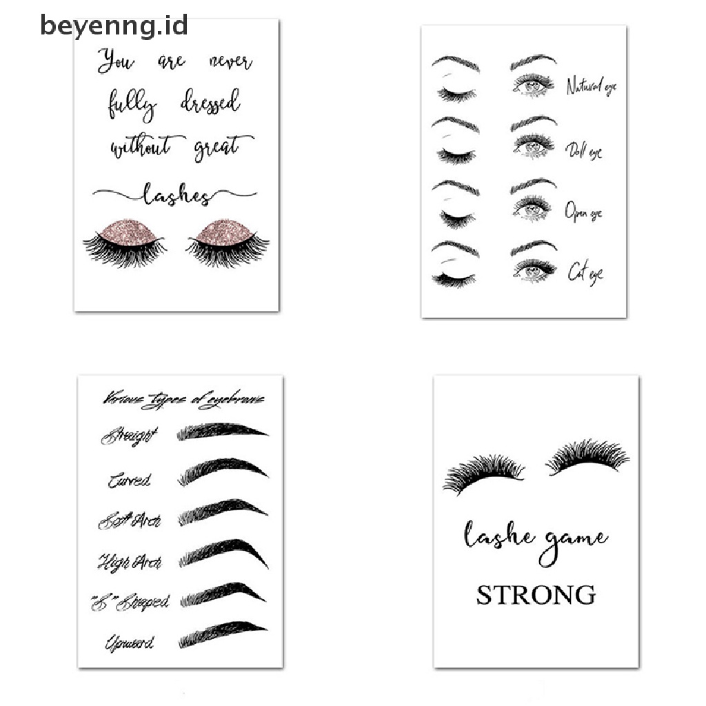 Beyen Poster Dan Cetakan Makeup Lash Extensions Guide Gambar Pager Dinding Shop Decor ID