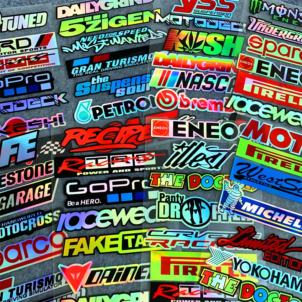 Jdm Yamaha Motor Kreatif Reflektif Laser Body Helm Retrofitting Dekoratif Stiker Tailbox Cover Scratch Decal