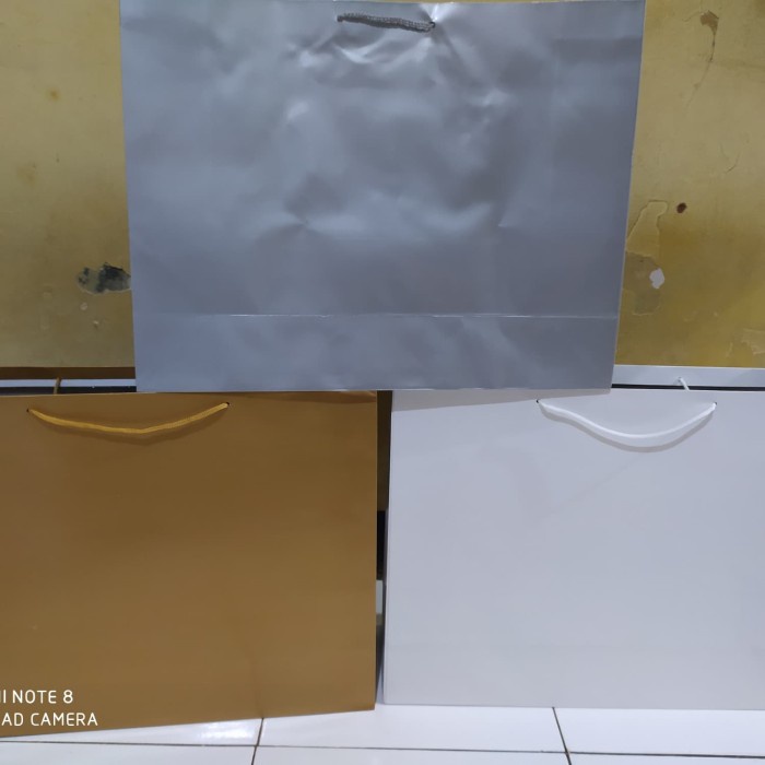 

⭐BISA COD⭐ paper bag Jumbo lanscape isi 12pcs gold/silver