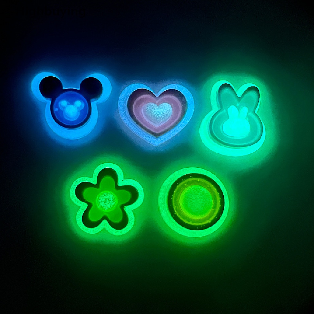 Hbid 5Pcs Luminous Love Rabbit Resin Aksesoris DIY Lem Krim Jepit Rambut Bahan Perhiasan Gesper Sepatu Aksesoris Glory