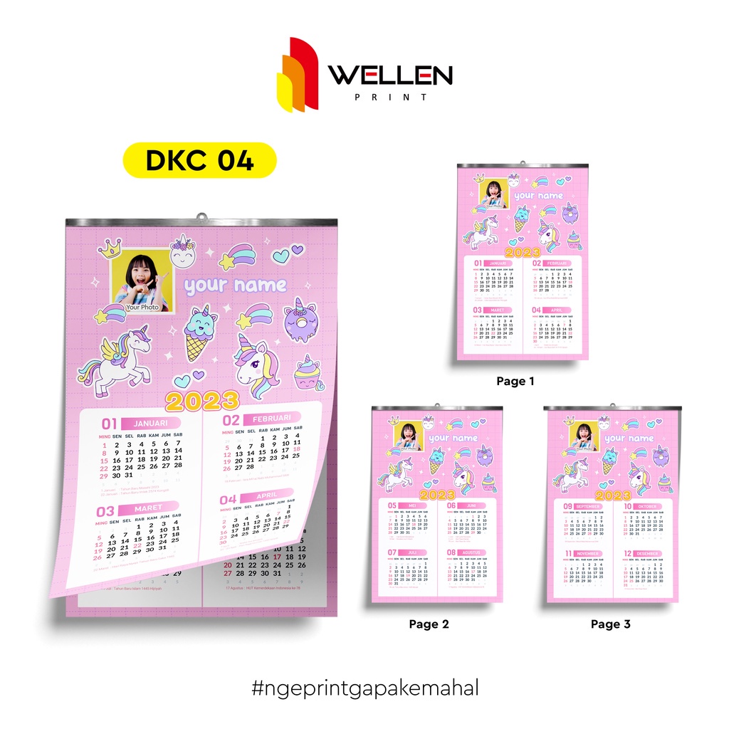 

WELLEN PRINT - Cetak Kalender Dinding 2023 / Print Calender ukuran A3+ / Kalender Dinding Aesthetic Custom