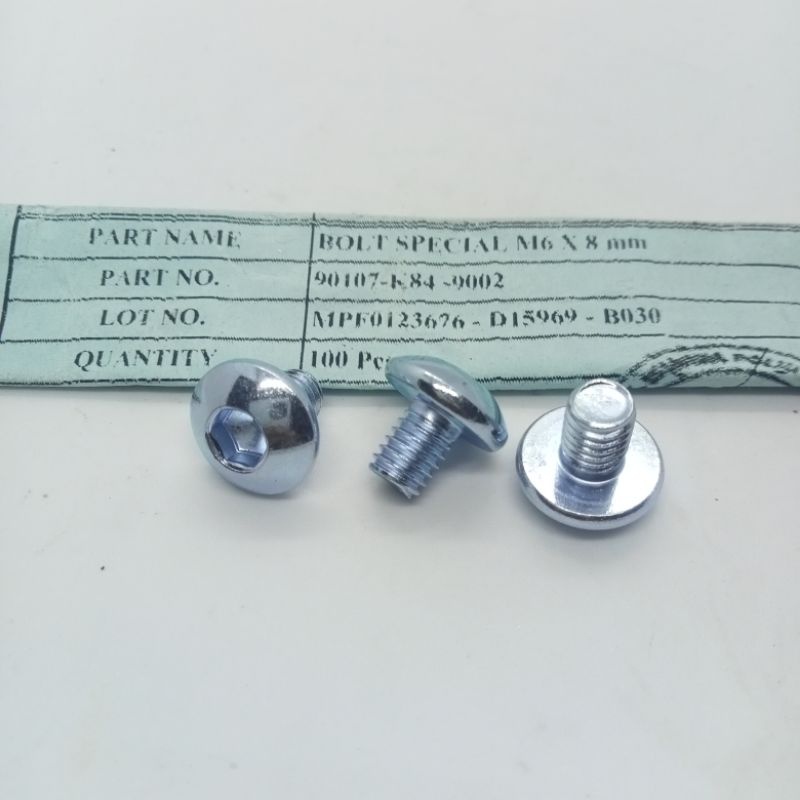 ZBB BOLT SPECIAL M6 × 8 mm 90107-K84-9002 BAUT 10 L 5 0,8CM  COVER BODY TANKI HONDA CRF 150 ORIGINAL